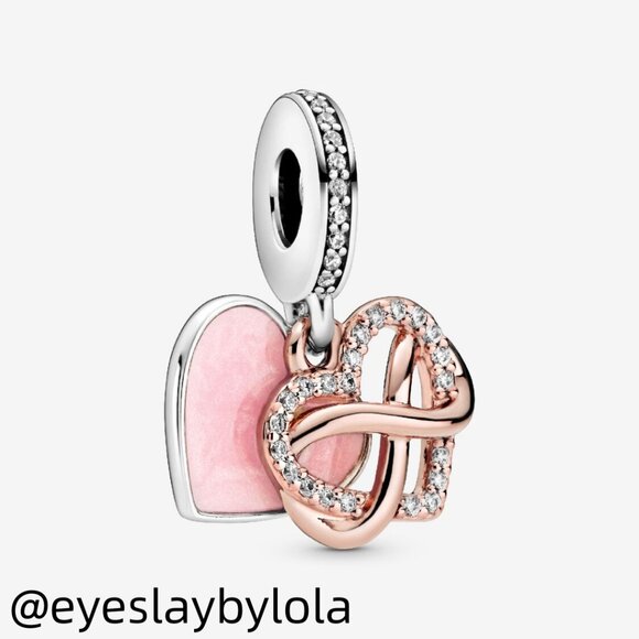 Pandora Sparkling Infinity Heart Dangle Charm - Picture 7 of 7